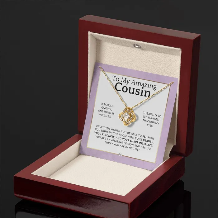Necklaces ShineOn Fulfillment Gift For My Female Cousin I Am Lucky Pendant Necklace Present For Girl Cousin Great For Christmas Her Birthday Or As An Encouragement Gift