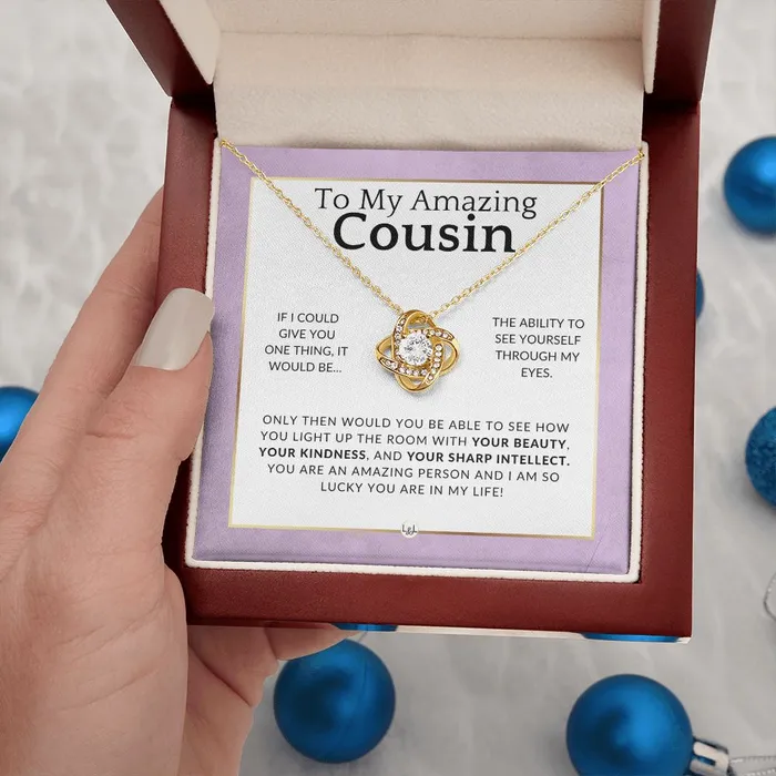 Necklaces ShineOn Fulfillment Gift For My Female Cousin I Am Lucky Pendant Necklace Present For Girl Cousin Great For Christmas Her Birthday Or As An Encouragement Gift