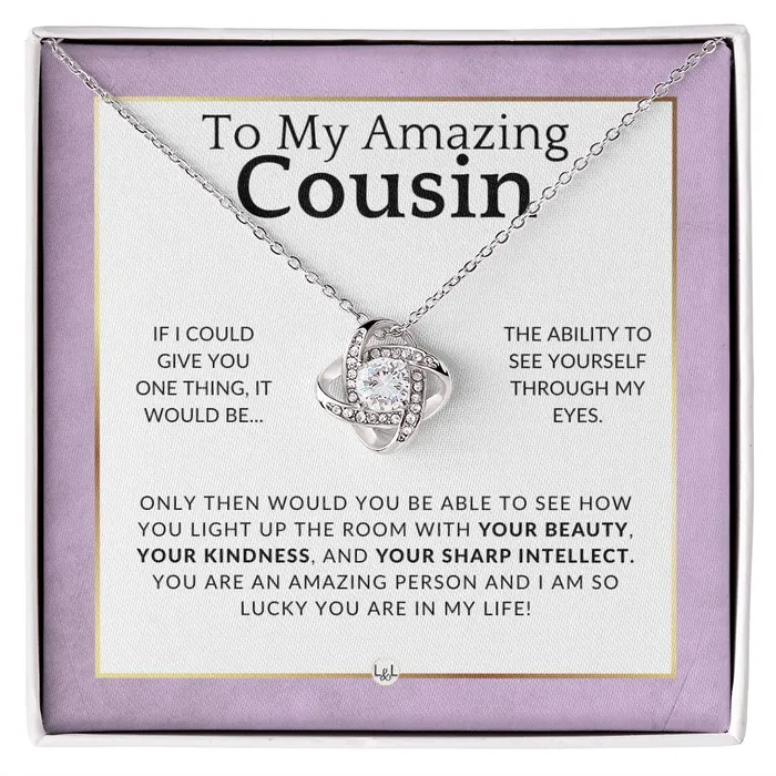 Necklaces ShineOn Fulfillment Gift For My Female Cousin I Am Lucky Pendant Necklace Present For Girl Cousin Great For Christmas Her Birthday Or As An Encouragement Gift