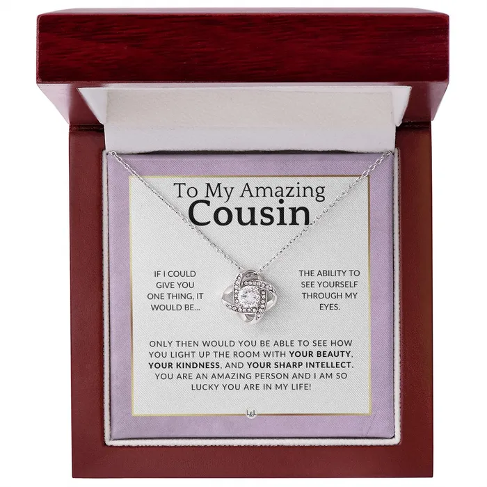 Necklaces ShineOn Fulfillment Gift For My Female Cousin I Am Lucky Pendant Necklace Present For Girl Cousin Great For Christmas Her Birthday Or As An Encouragement Gift
