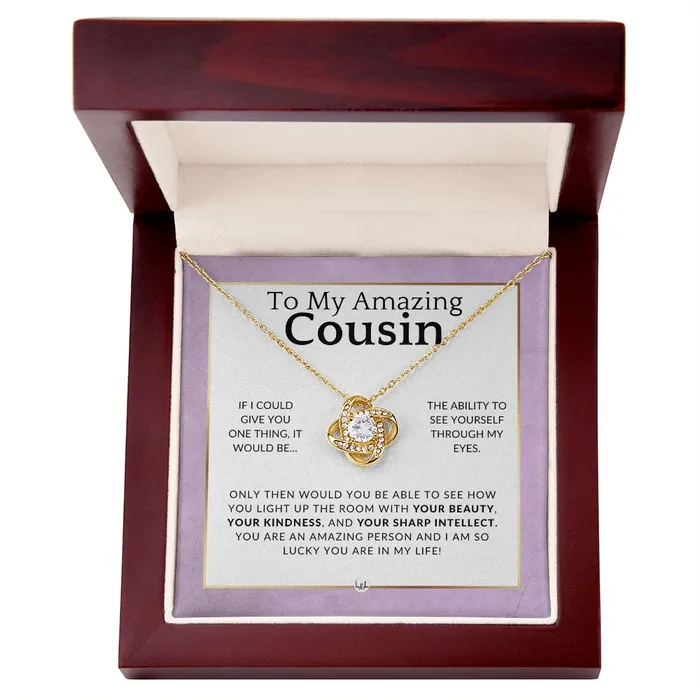 Necklaces ShineOn Fulfillment Gift For My Female Cousin I Am Lucky Pendant Necklace Present For Girl Cousin Great For Christmas Her Birthday Or As An Encouragement Gift