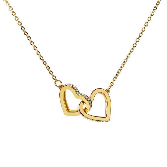 Necklaces ShineOn Fulfillment Heart Connection Necklace Personalized Message Card Necklaces ShineOn Fulfillment Heart Connection Necklace Personalized Message Card