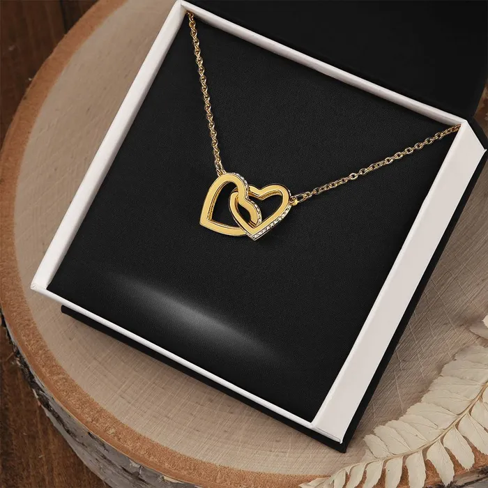 Necklaces ShineOn Fulfillment Heart Connection Necklace Personalized Message Card
