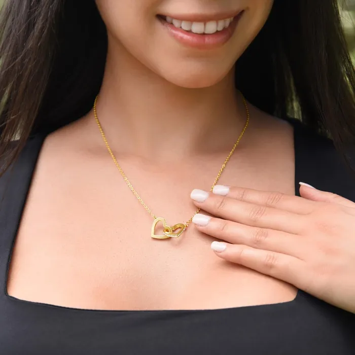 Necklaces ShineOn Fulfillment Heart Connection Necklace Personalized Message Card
