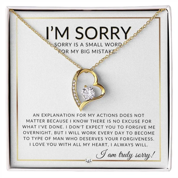 Necklaces ShineOn Fulfillment I Am Sorry Apology Gift For Her Womens Pendant Necklace Heartfelt Apology Message Necklaces ShineOn Fulfillment I Am Sorry Apology Gift For Her Womens Pendant Necklace Heartfelt Apology Message