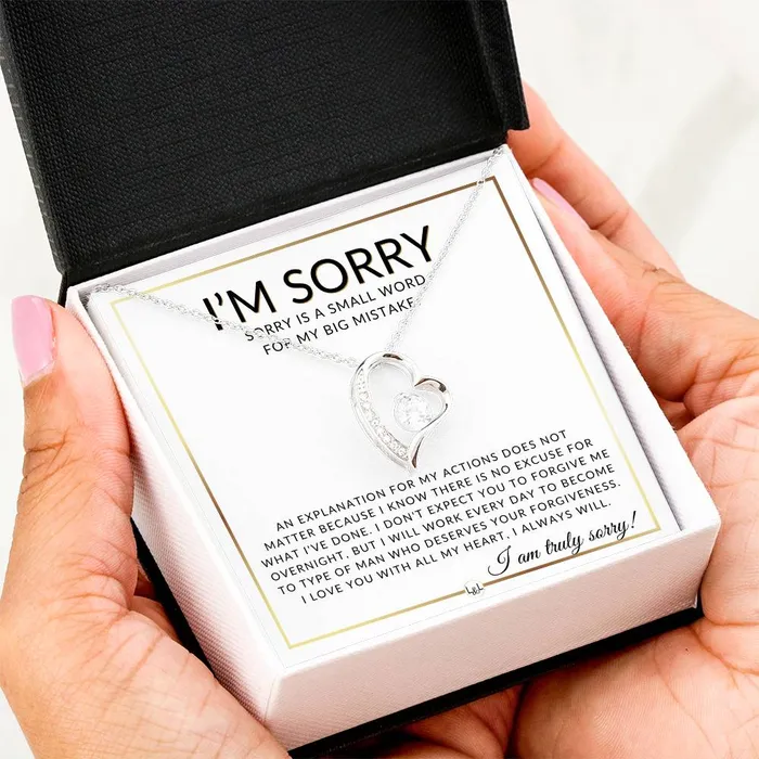Necklaces ShineOn Fulfillment I Am Sorry Apology Gift For Her Womens Pendant Necklace Heartfelt Apology Message