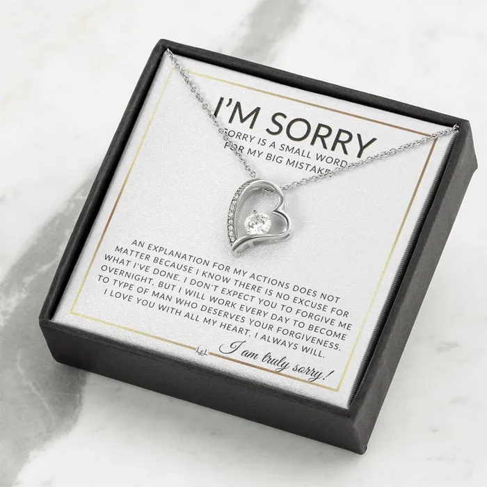 Necklaces ShineOn Fulfillment I Am Sorry Apology Gift For Her Womens Pendant Necklace Heartfelt Apology Message