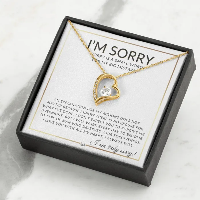 Necklaces ShineOn Fulfillment I Am Sorry Apology Gift For Her Womens Pendant Necklace Heartfelt Apology Message