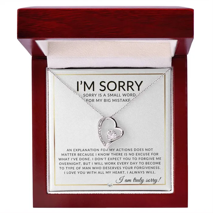 Necklaces ShineOn Fulfillment I Am Sorry Apology Gift For Her Womens Pendant Necklace Heartfelt Apology Message