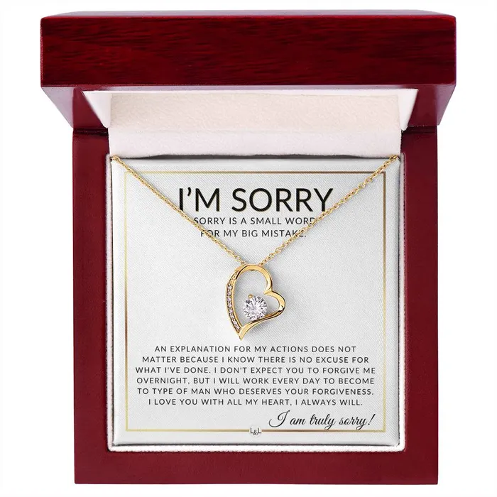 Necklaces ShineOn Fulfillment I Am Sorry Apology Gift For Her Womens Pendant Necklace Heartfelt Apology Message