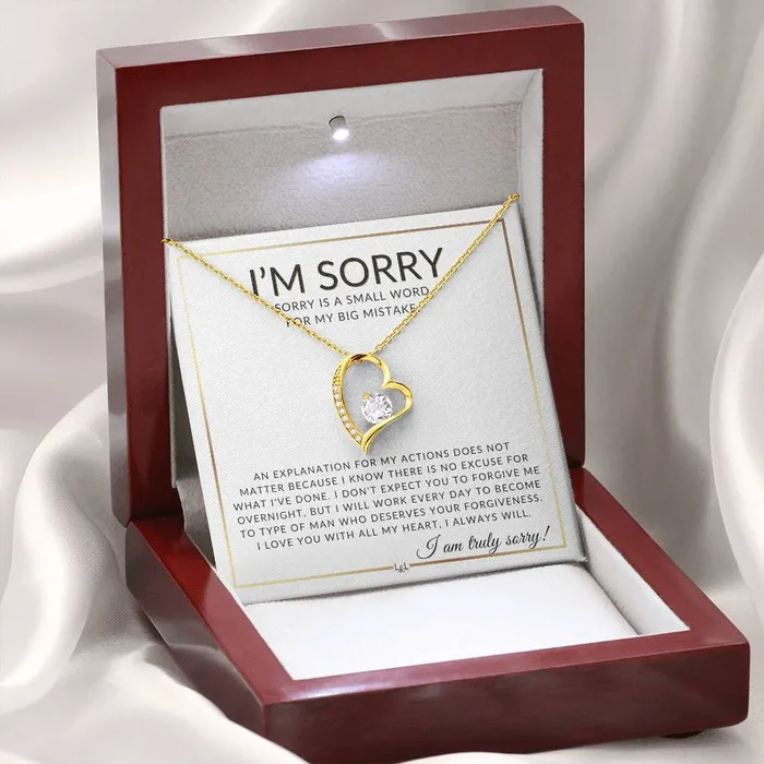 Necklaces ShineOn Fulfillment I Am Sorry Apology Gift For Her Womens Pendant Necklace Heartfelt Apology Message