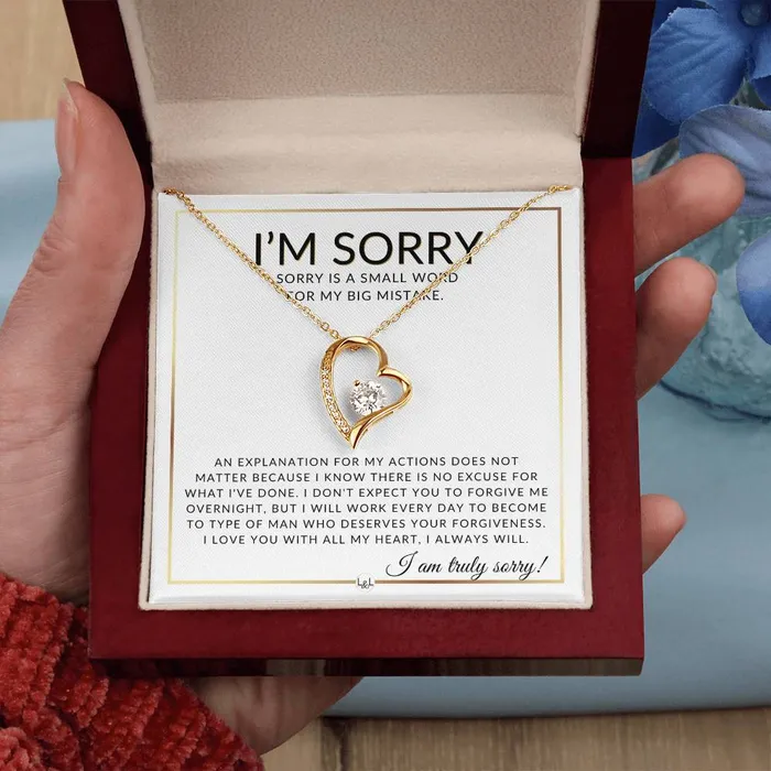 Necklaces ShineOn Fulfillment I Am Sorry Apology Gift For Her Womens Pendant Necklace Heartfelt Apology Message