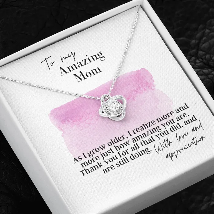 Necklaces ShineOn Fulfillment To My Amazing Mom Love Knot Pendant Necklace The Perfect Gift for Your Mom