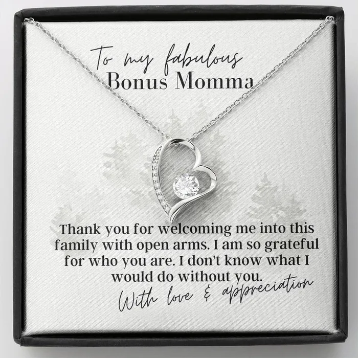 Necklaces ShineOn Fulfillment To My Fabulous Bonus Momma Forever Love Pendant Necklace Necklaces ShineOn Fulfillment To My Fabulous Bonus Momma Forever Love Pendant Necklace
