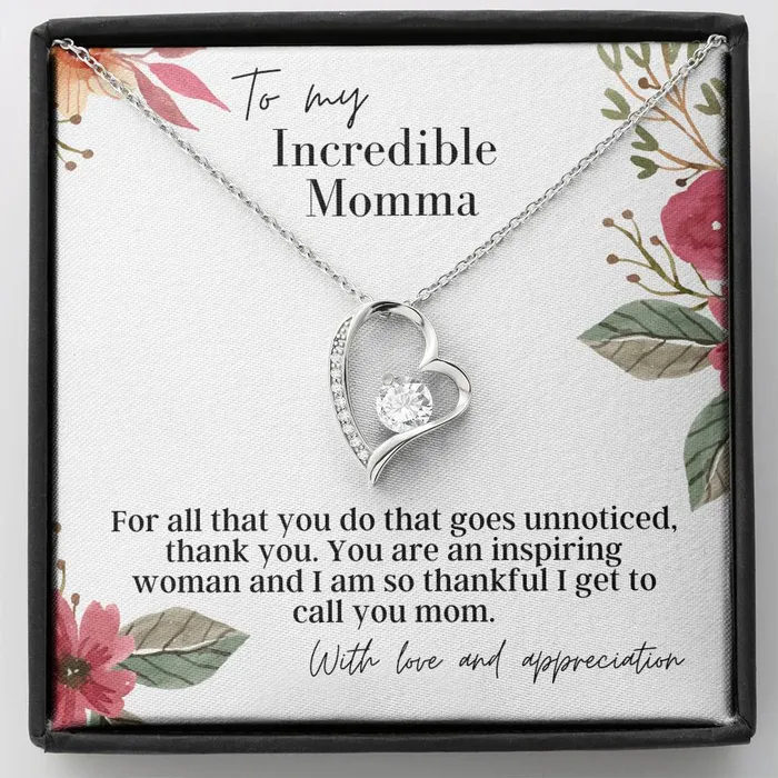 Necklaces ShineOn Fulfillment To My Incredible Momma Forever Love Pendant Necklace Necklaces ShineOn Fulfillment To My Incredible Momma Forever Love Pendant Necklace