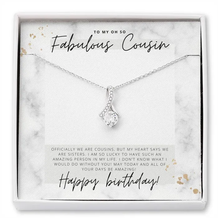 Necklaces ShineOn Fulfillment To My Oh So Fabulous Cousin Happy Birthday Birthday Gift for Female Cousin Pendant Necklace