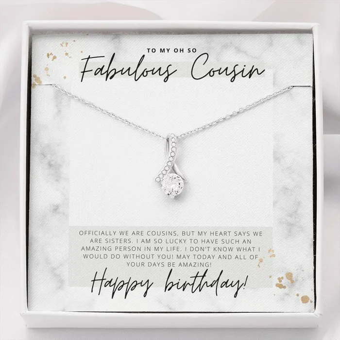 Necklaces ShineOn Fulfillment To My Oh So Fabulous Cousin Happy Birthday Birthday Gift for Female Cousin Pendant Necklace