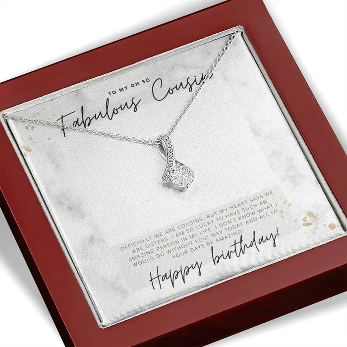 Necklaces ShineOn Fulfillment To My Oh So Fabulous Cousin Happy Birthday Birthday Gift for Female Cousin Pendant Necklace
