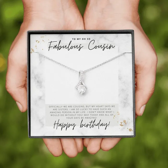 Necklaces ShineOn Fulfillment To My Oh So Fabulous Cousin Happy Birthday Birthday Gift for Female Cousin Pendant Necklace