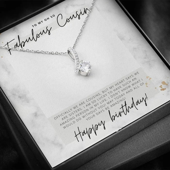 Necklaces ShineOn Fulfillment To My Oh So Fabulous Cousin Happy Birthday Birthday Gift for Female Cousin Pendant Necklace