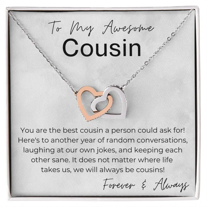Necklaces ShineOn Fulfillment You Are The Best Cousin Gift For Cousin Interlocking Heart Pendant Necklace Necklaces ShineOn Fulfillment You Are The Best Cousin Gift For Cousin Interlocking Heart Pendant Necklace