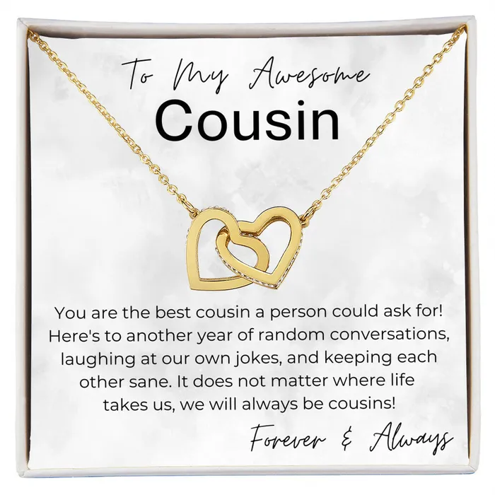 Necklaces ShineOn Fulfillment You Are The Best Cousin Gift For Cousin Interlocking Heart Pendant Necklace