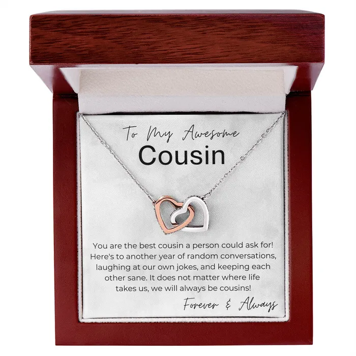 Necklaces ShineOn Fulfillment You Are The Best Cousin Gift For Cousin Interlocking Heart Pendant Necklace