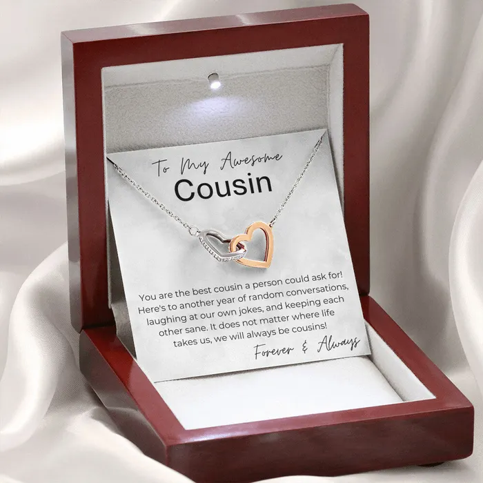 Necklaces ShineOn Fulfillment You Are The Best Cousin Gift For Cousin Interlocking Heart Pendant Necklace