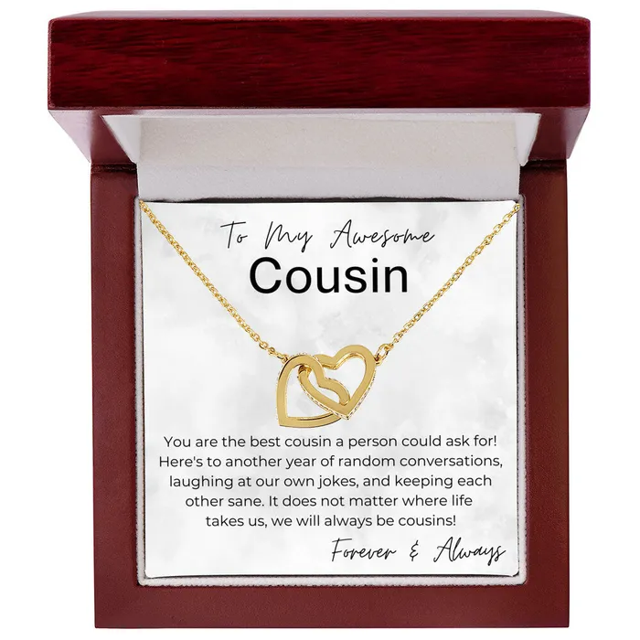 Necklaces ShineOn Fulfillment You Are The Best Cousin Gift For Cousin Interlocking Heart Pendant Necklace