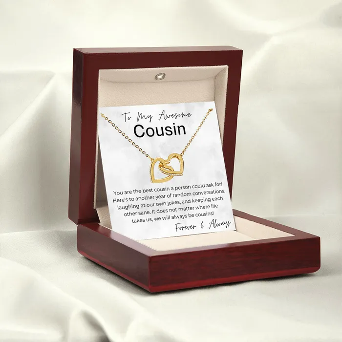 Necklaces ShineOn Fulfillment You Are The Best Cousin Gift For Cousin Interlocking Heart Pendant Necklace
