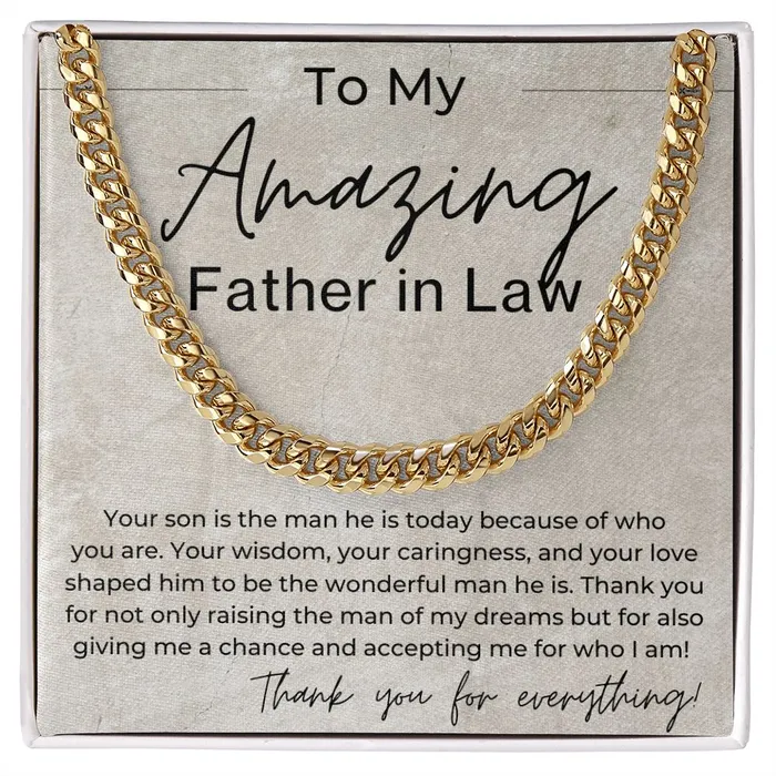 Necklaces ShineOn Fulfillment Your Raised The Man Of My Dreams Gift for Father in Law from Daughter In Law Cuban Linked Chain Necklace Necklaces ShineOn Fulfillment Your Raised The Man Of My Dreams Gift for Father in Law from Daughter In Law Cuban Linked Chain Necklace