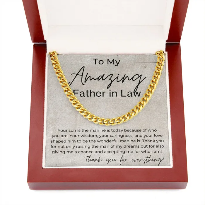Necklaces ShineOn Fulfillment Your Raised The Man Of My Dreams Gift for Father in Law from Daughter In Law Cuban Linked Chain Necklace