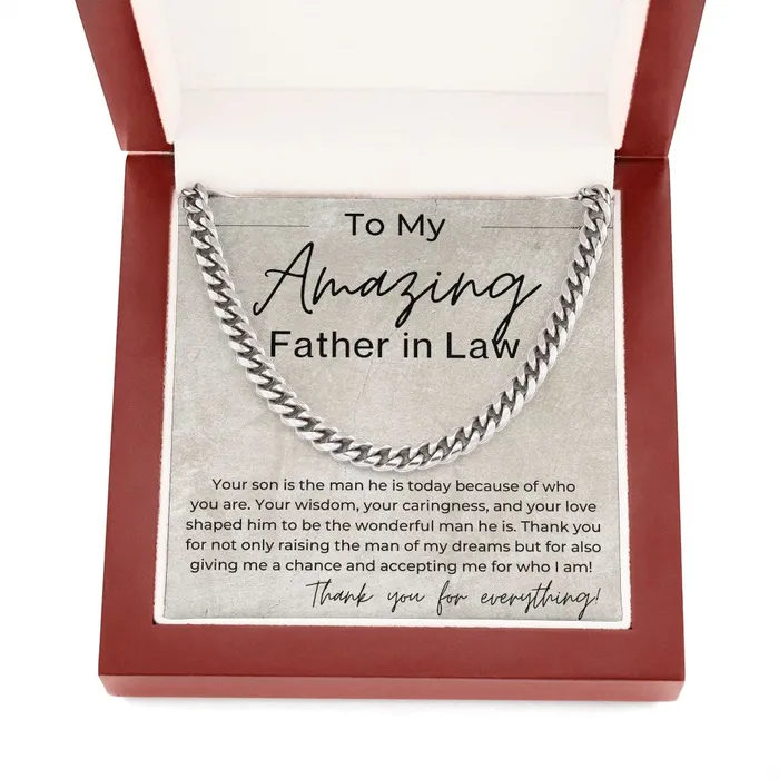 Necklaces ShineOn Fulfillment Your Raised The Man Of My Dreams Gift for Father in Law from Daughter In Law Cuban Linked Chain Necklace