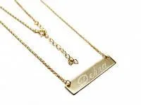 Necklaces Sterling Silver 27mm Bar Necklace Engraved Jewelry