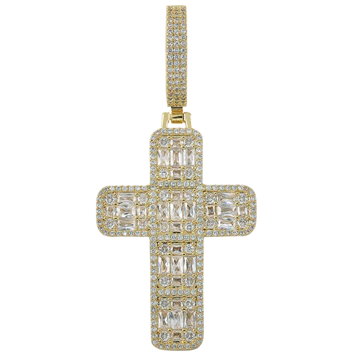 Necklaces The Icetruck Baguette Diamond Cross Pendant