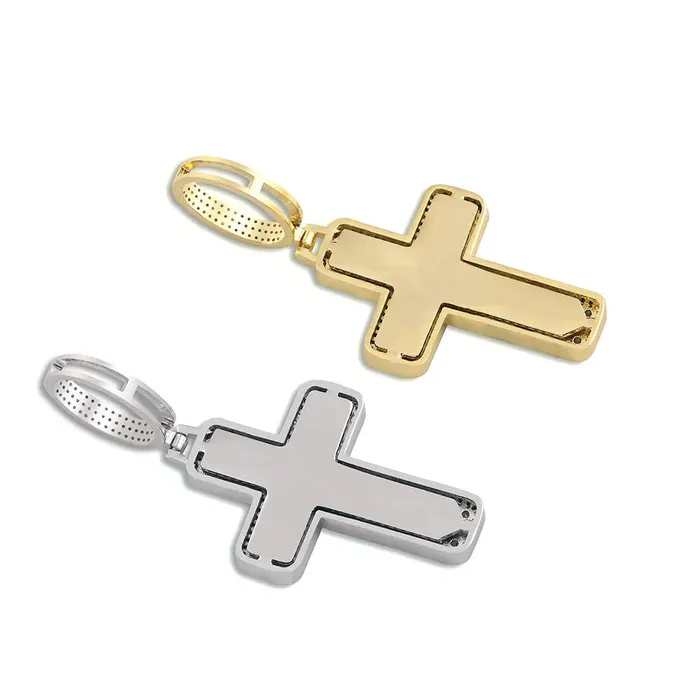 Necklaces The Icetruck Baguette Diamond Cross Pendant Necklaces The Icetruck Baguette Diamond Cross Pendant