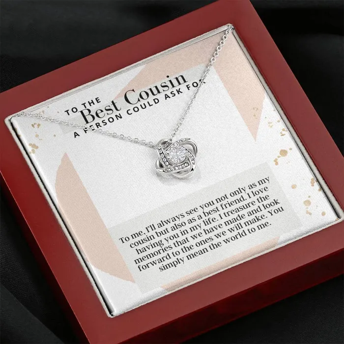 Necklaces To The Best Cousin A Person Could Ask For Love Knot Pendant Necklace The Perfect Gift For Female Cousin ShineOn Fulfillment