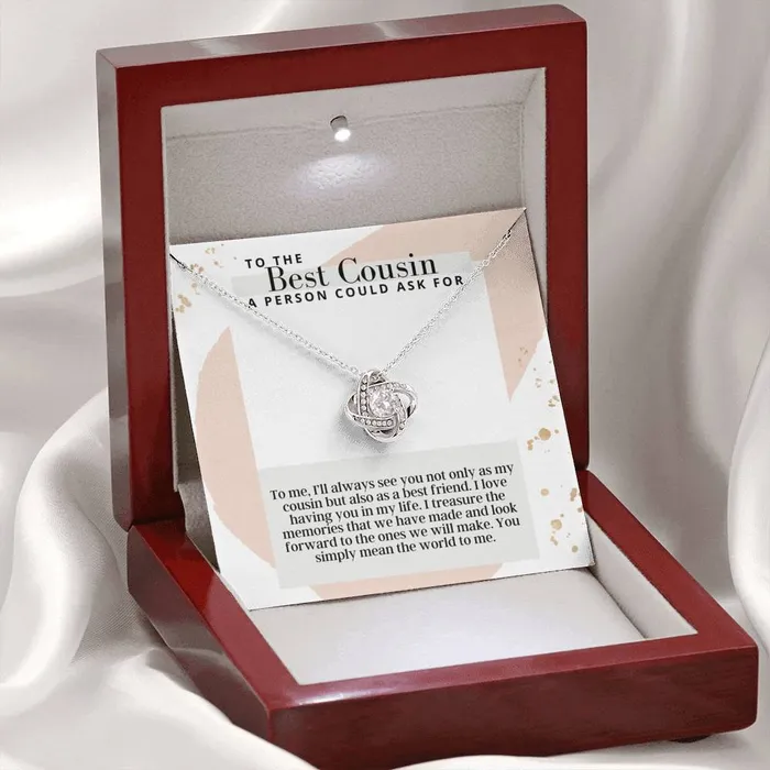 Necklaces To The Best Cousin A Person Could Ask For Love Knot Pendant Necklace The Perfect Gift For Female Cousin ShineOn Fulfillment