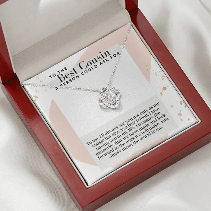 Necklaces To The Best Cousin A Person Could Ask For Love Knot Pendant Necklace The Perfect Gift For Female Cousin ShineOn Fulfillment
