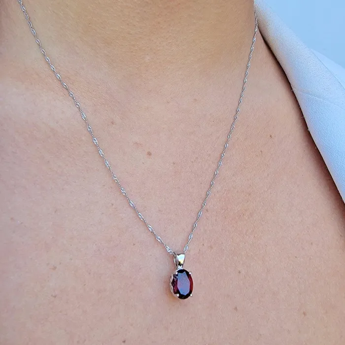Necklaces Uniquelan Jewelry Natural Garnet Heart Necklace
