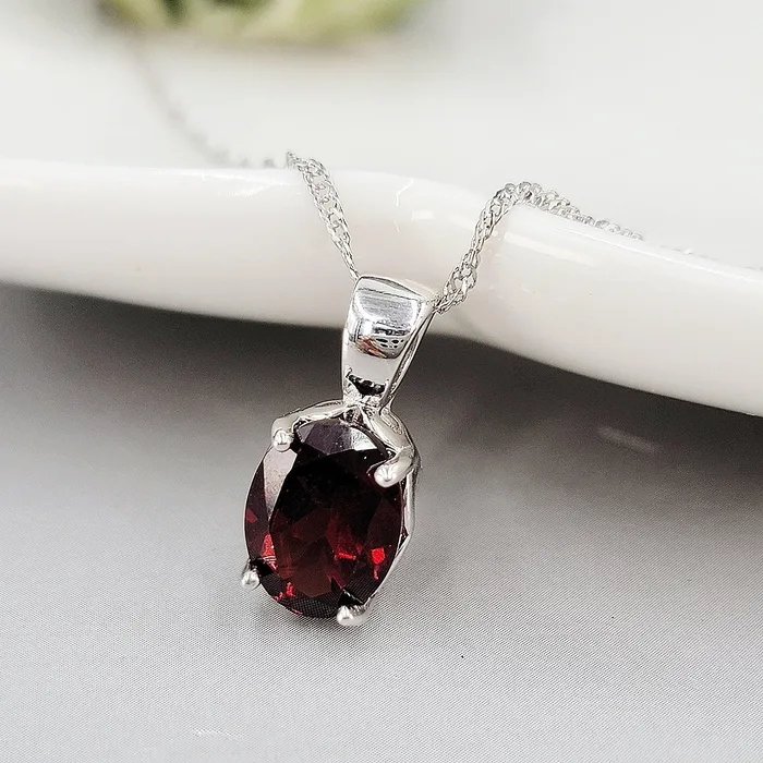 Necklaces Uniquelan Jewelry Natural Garnet Heart Necklace Necklaces Uniquelan Jewelry Natural Garnet Heart Necklace