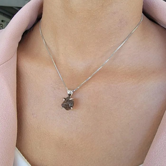 Necklaces Uniquelan Jewelry Raw Smoky Quartz Pendant Necklace Necklaces Uniquelan Jewelry Raw Smoky Quartz Pendant Necklace
