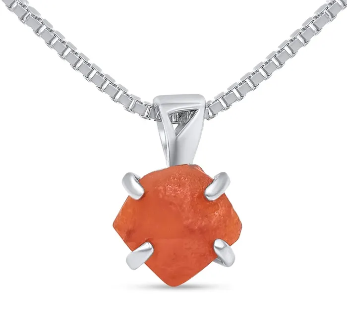 Necklaces Uniquelan Jewelry Real Raw Carnelian Necklace