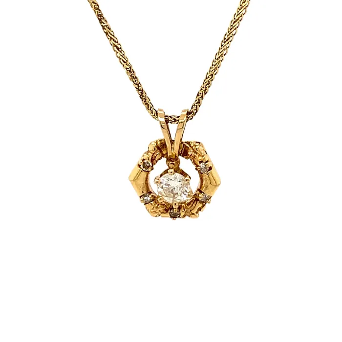 Necklaces Vintage Magnality HEXY DIAMOND PENDANT NECKLACE IN 14K GOLD