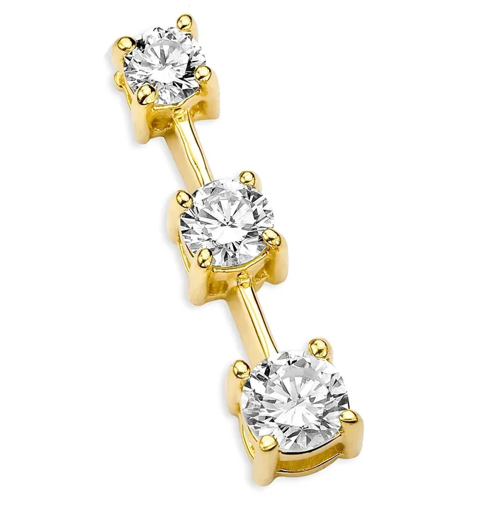 Past Present Future Pendant 056 ct Diamonds in Yellow Gold Beauvince Necklaces