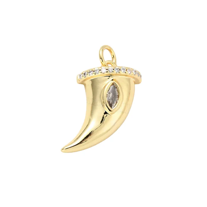 pau jewelry Charm Necklaces Horn charm