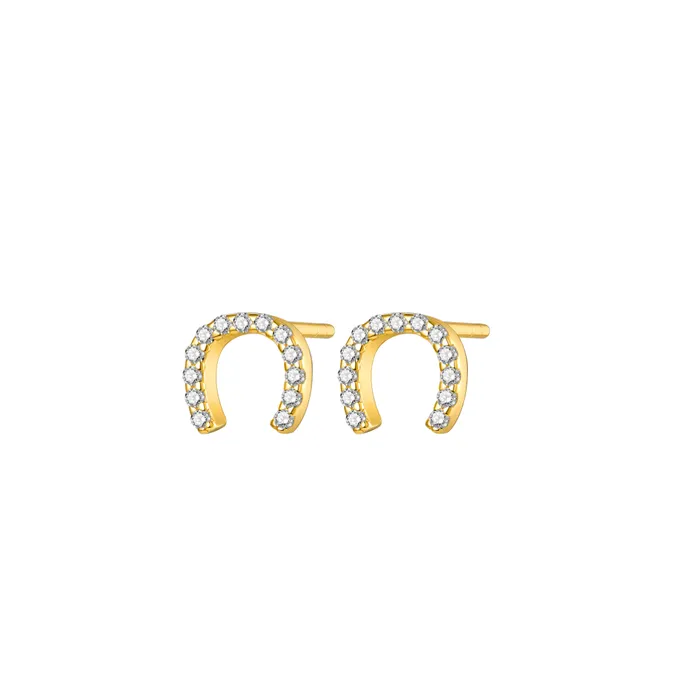 pau jewelry Earrings Horseshoe pave stud earrings