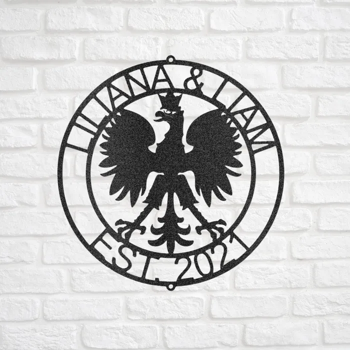 Personalized Round Polish Eagle Metal Sign Coat of Arms of Poland Polish Pride Poland Flag Polski Polish Flag Custom Metal Wall Art My Easy Monogram Necklaces Personalized Round Polish Eagle Metal Sign Coat of Arms of Poland Polish Pride Poland Flag Polski Polish Flag Custom Metal Wall Art My Easy Monogram Necklaces