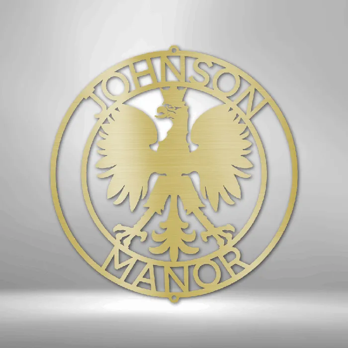 Personalized Round Polish Eagle Metal Sign Coat of Arms of Poland Polish Pride Poland Flag Polski Polish Flag Custom Metal Wall Art My Easy Monogram Necklaces