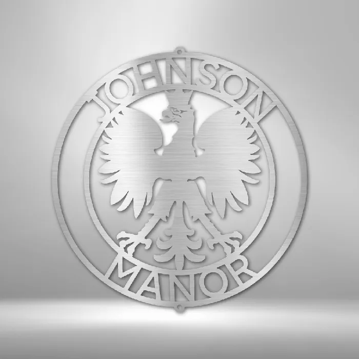 Personalized Round Polish Eagle Metal Sign Coat of Arms of Poland Polish Pride Poland Flag Polski Polish Flag Custom Metal Wall Art My Easy Monogram Necklaces